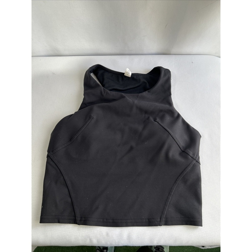 Lululemon Align High Neck Tank Top Womens Size 4 Black Workout Gym Built-In Bra